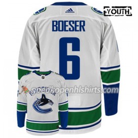 Vancouver Canucks BROCK BOESER 6 Adidas Wit Authentic Shirt - Kinderen